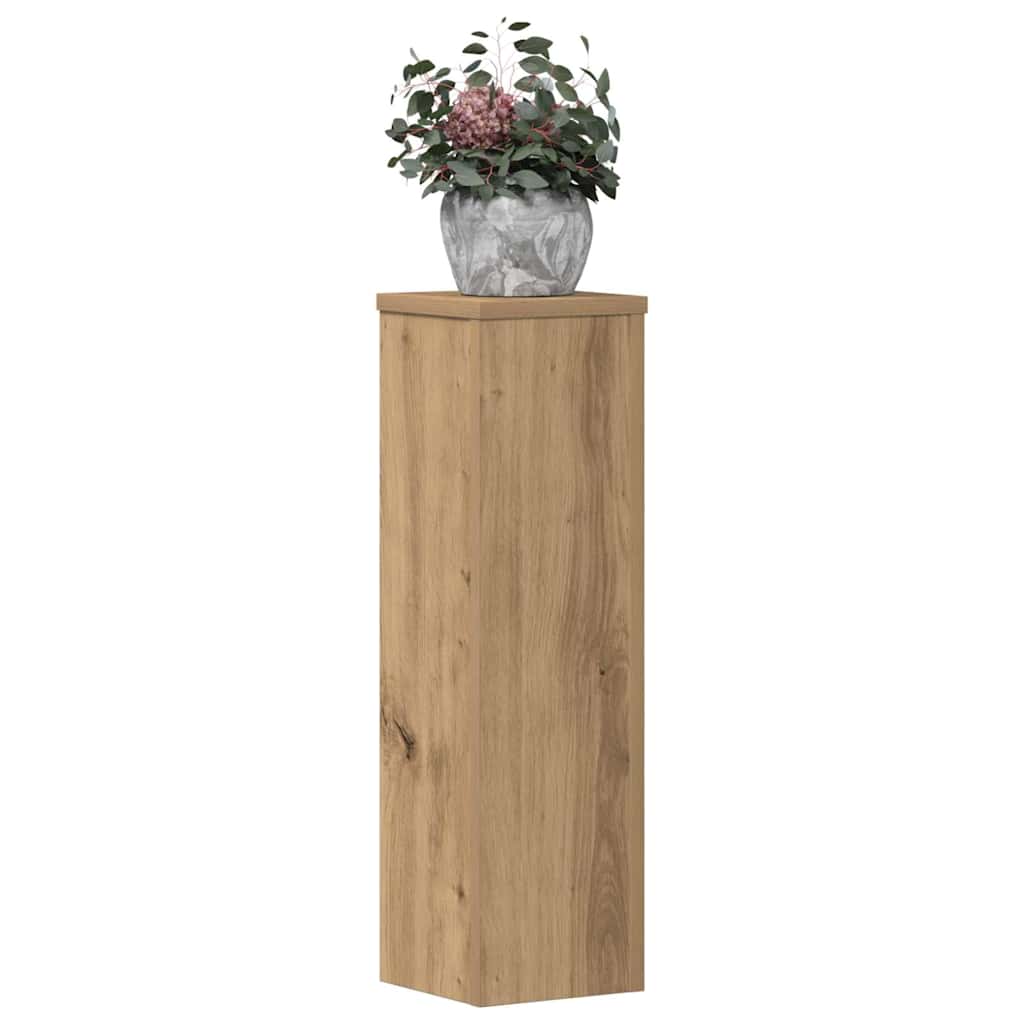 Vidaxxl maceteros 2 piezas 17x17x60 cm madera artesanal color roble