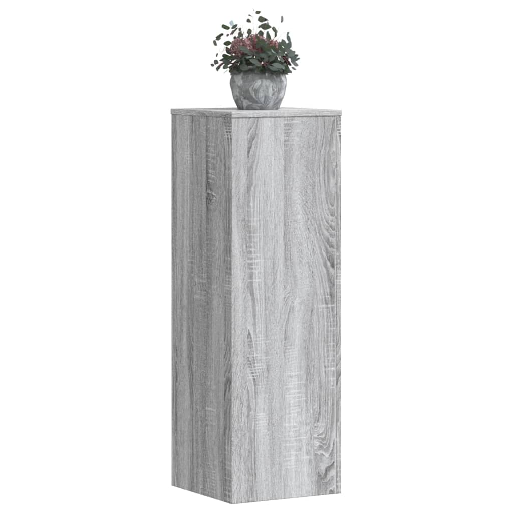 Estándar de planta Vidaxl 33x33x100 cm de madera procesada gris soma roble