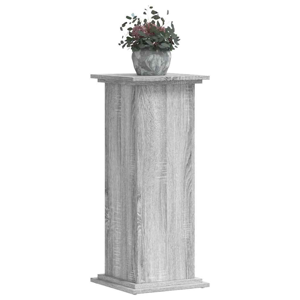 Estándar de la planta Vidaxl 33x33x80 cm de madera procesada gris sonoma roble
