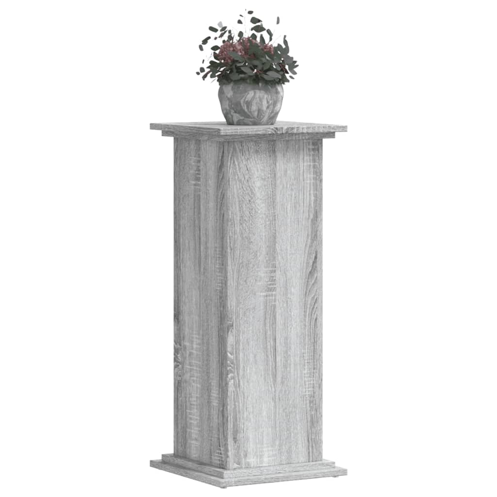 Estándar de la planta Vidaxl 33x33x80 cm de madera procesada gris sonoma roble