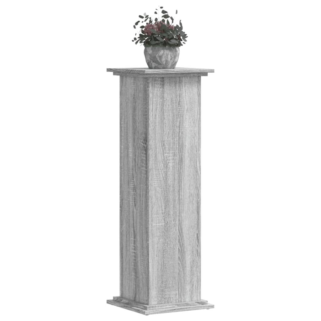 Estándar de planta Vidaxl 33x33x100 cm de madera procesada gris soma roble