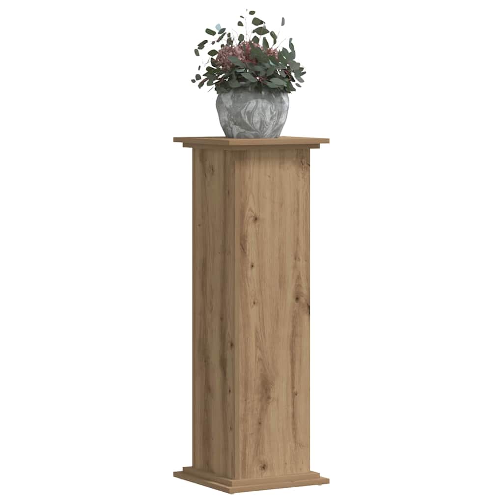 Vidaxl plantenstandaard 33x33x100 cm bewerkt hout artisanaal eiken