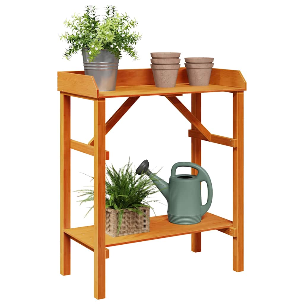 VidaXL mesa de plantación con estante marrón 75 x 40 x 90 cm madera maciza de pino