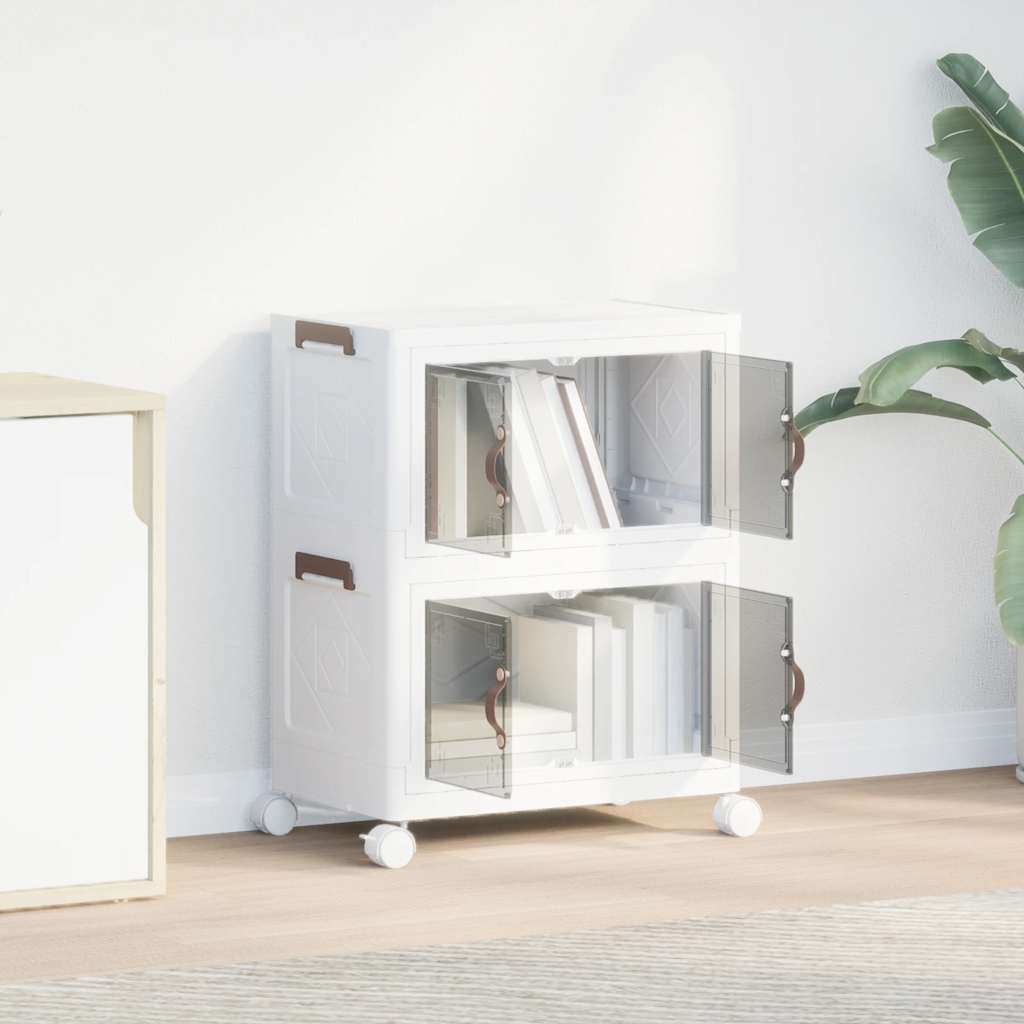 Vidaxl Box de almacenamiento apilable con ruedas 2 capas 28 L 48.5x29.5x59.5 cm
