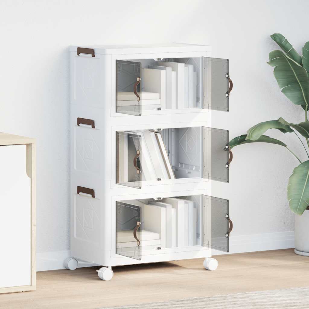 Vidaxl Box de almacenamiento apilable con ruedas de 3 capas 28 L 48.5x29.5x86 cm