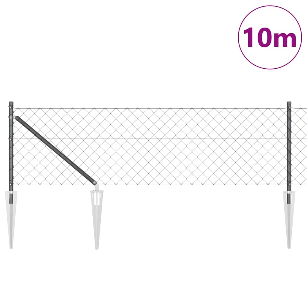 Poste para valla Vidaxl gris 10 x 0,6 m (malla 60 x 60 mm)