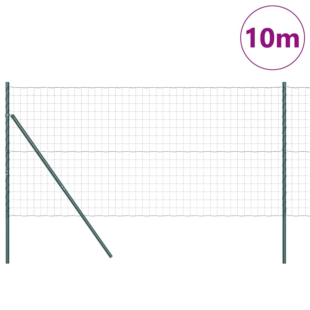 Valla vidaxxl con poste verde 1,2 x 10 m acero