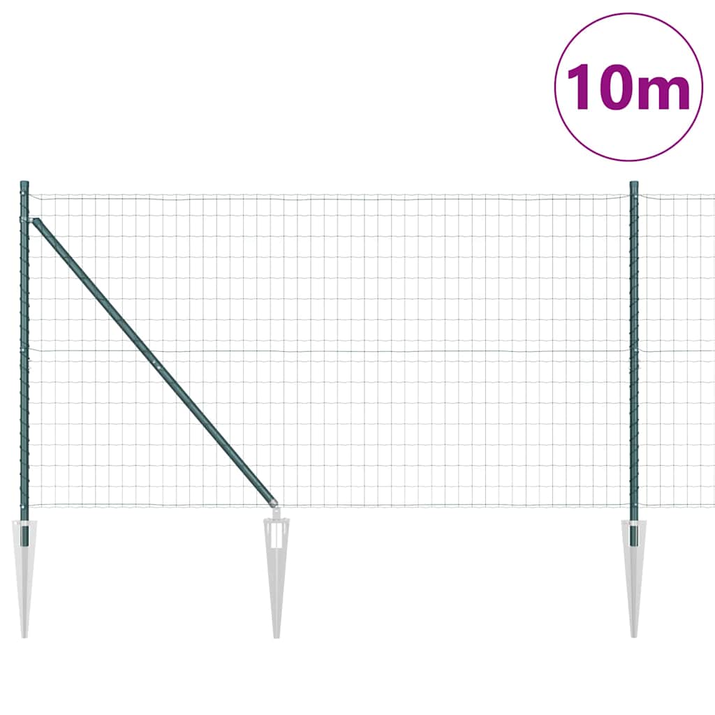Valla vidaxxl con poste verde 1,4 x 10 m acero y PVC
