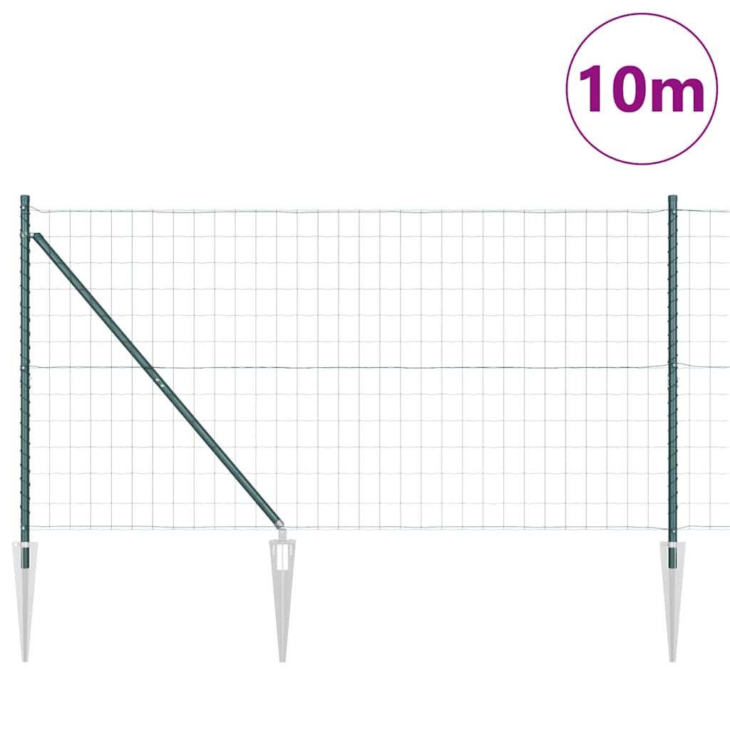 Valla vidaxxl con poste verde 1,4 x 10 m acero y PVC