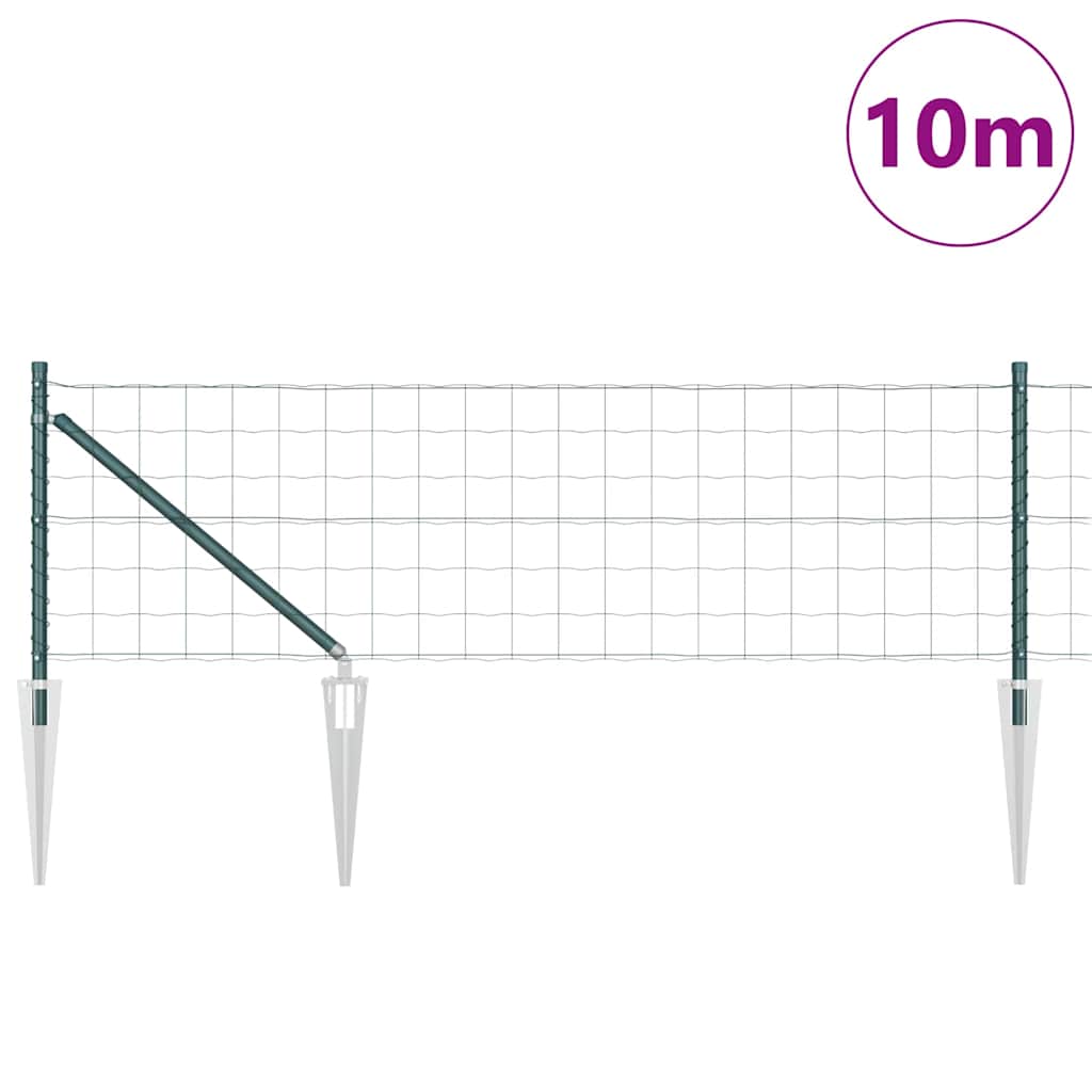 Valla vidaxxl con poste verde 0,8 x 10 m acero