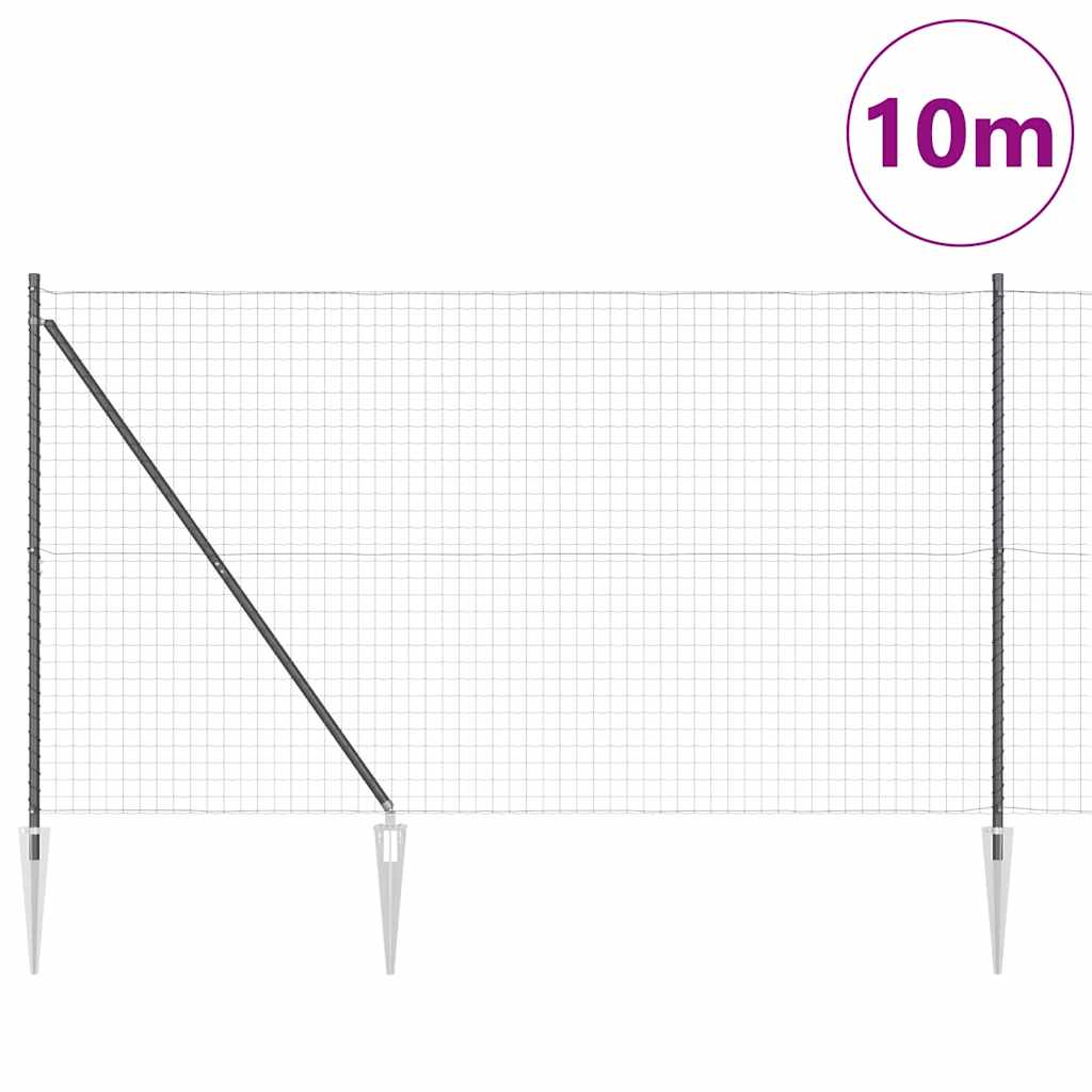 Valla vidaxl con poste gris 1,5 x 10 m acero y PVC