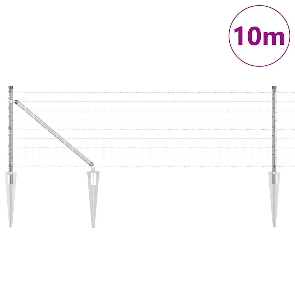 Valla vidaxxl con poste plata 0,8 x 10 m acero