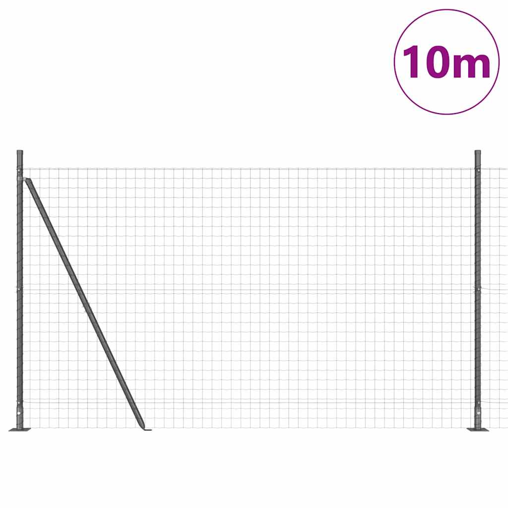 Valla vidaxl con poste gris 1,6 x 10 m acero y PVC
