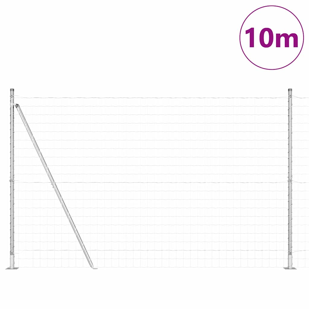 Valla vidaxl con poste plata 1,5 x 10 m acero
