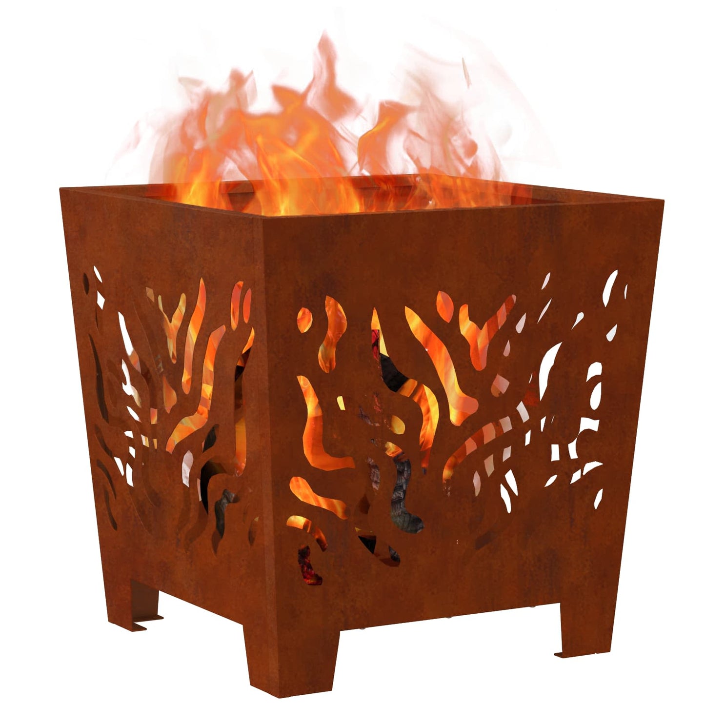 Braciere Vidaxl marrone 40 x 40 x 40 cm in acciaio