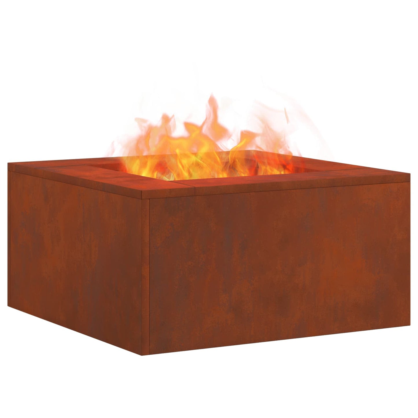 Vidaxl brasero marrón 60 x 60 x 30 cm acero corten