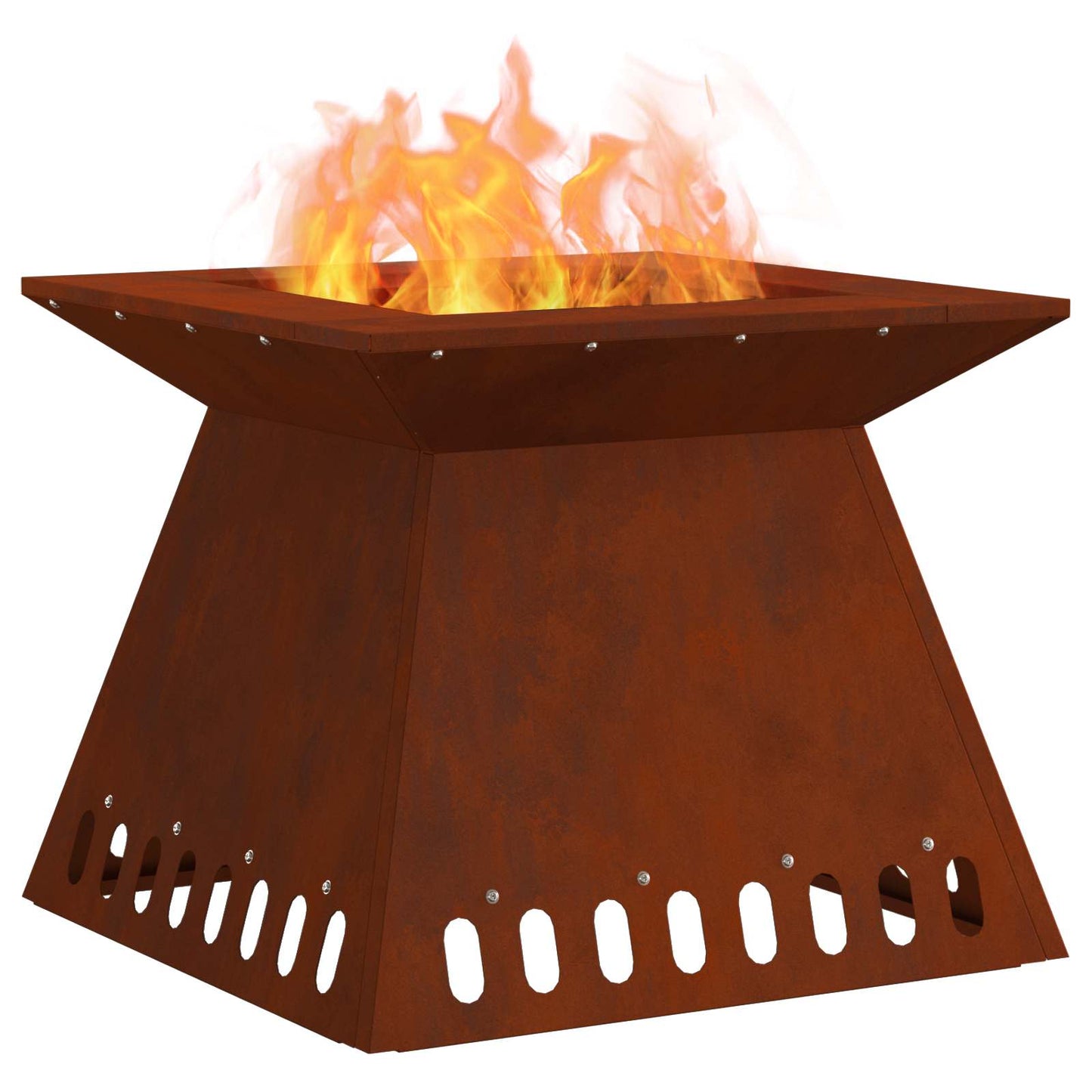 Braciere Vidaxl marrone 48 x 48 x 40 cm in acciaio corten