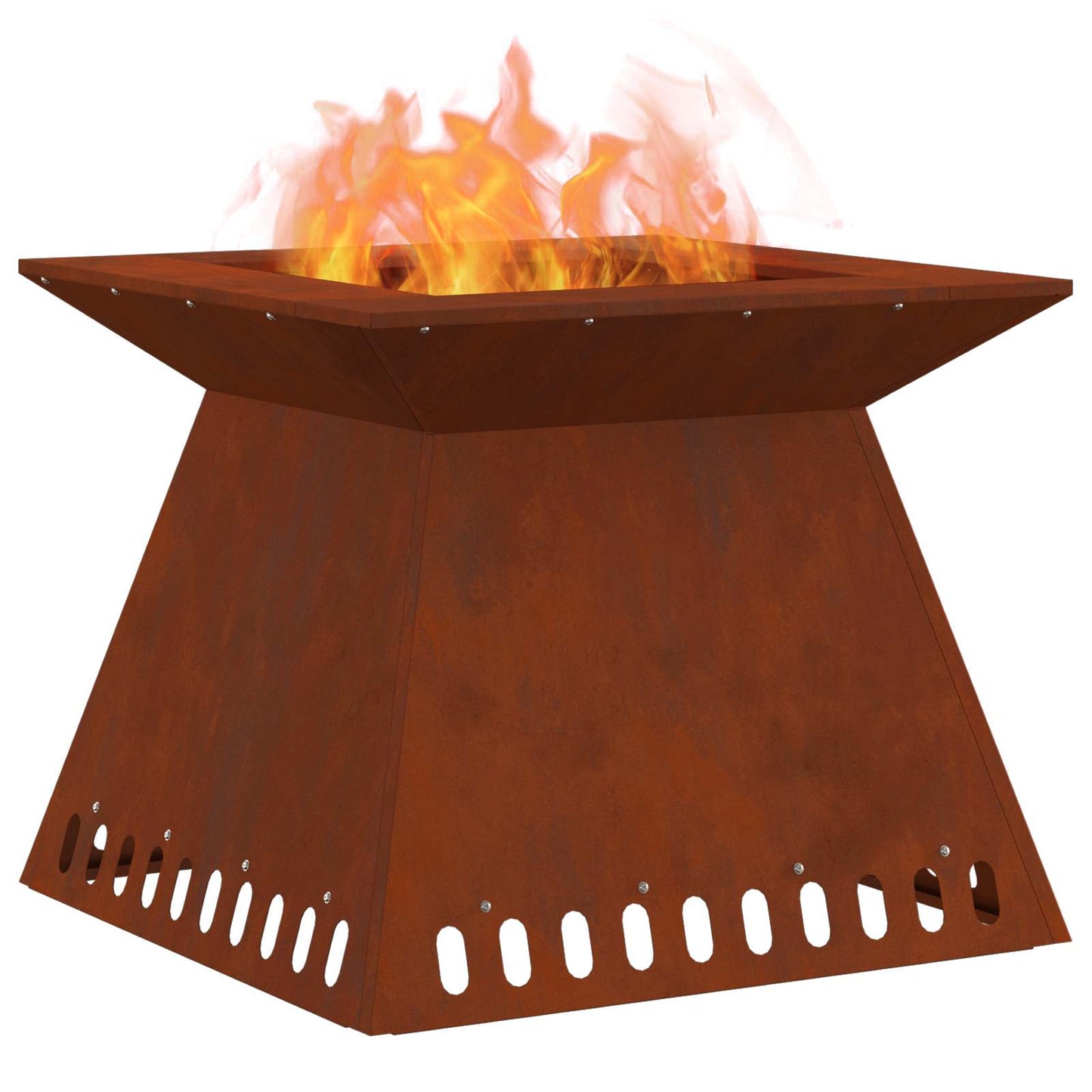 Braciere Vidaxl marrone 60 x 60 x 50 cm in acciaio corten