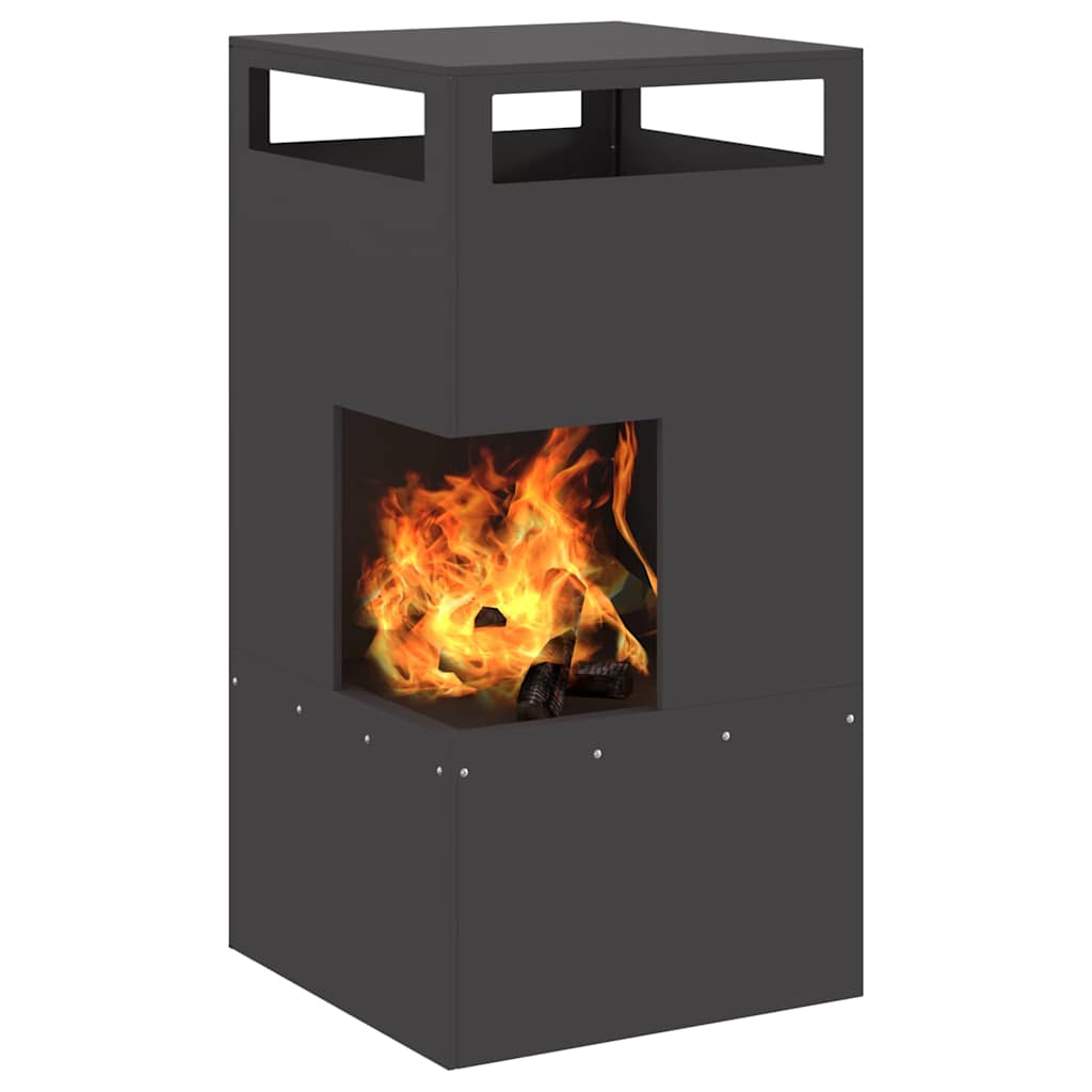 Braciere Vidaxl nero 50 x 50 x 100 cm in acciaio