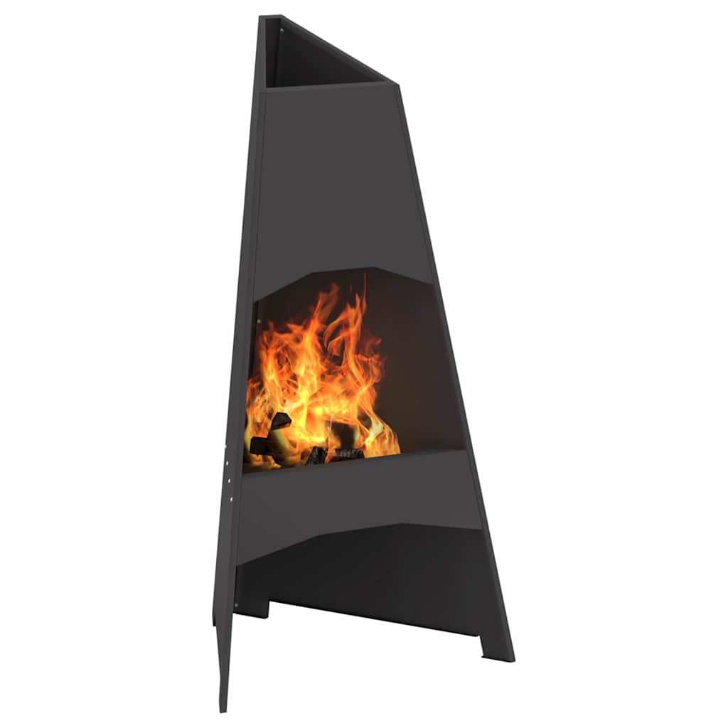 Braciere Vidaxl nero 50 x 50 x 95 cm in acciaio