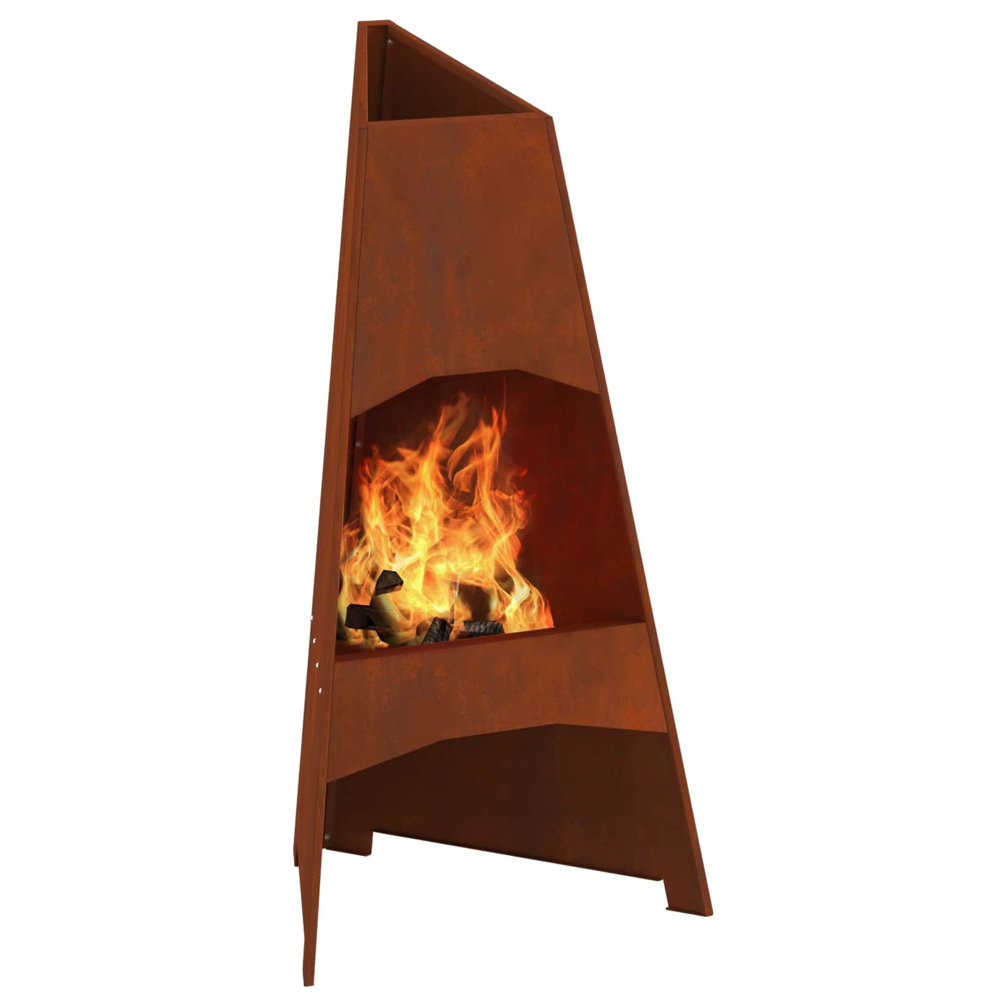 Braciere Vidaxl marrone 50 x 50 x 95 cm in acciaio corten