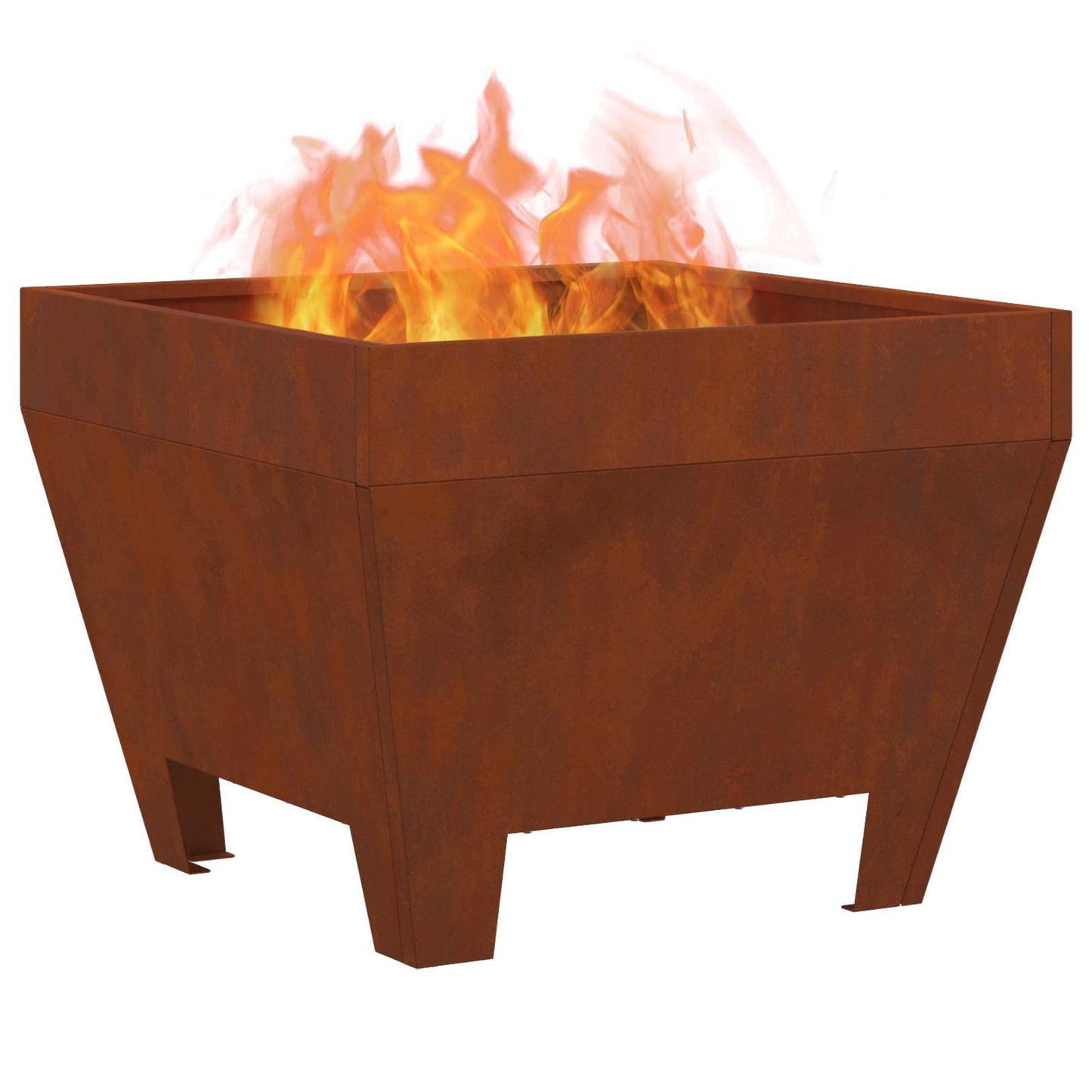 Braciere Vidaxl marrone 50 x 50 x 38 cm in acciaio corten