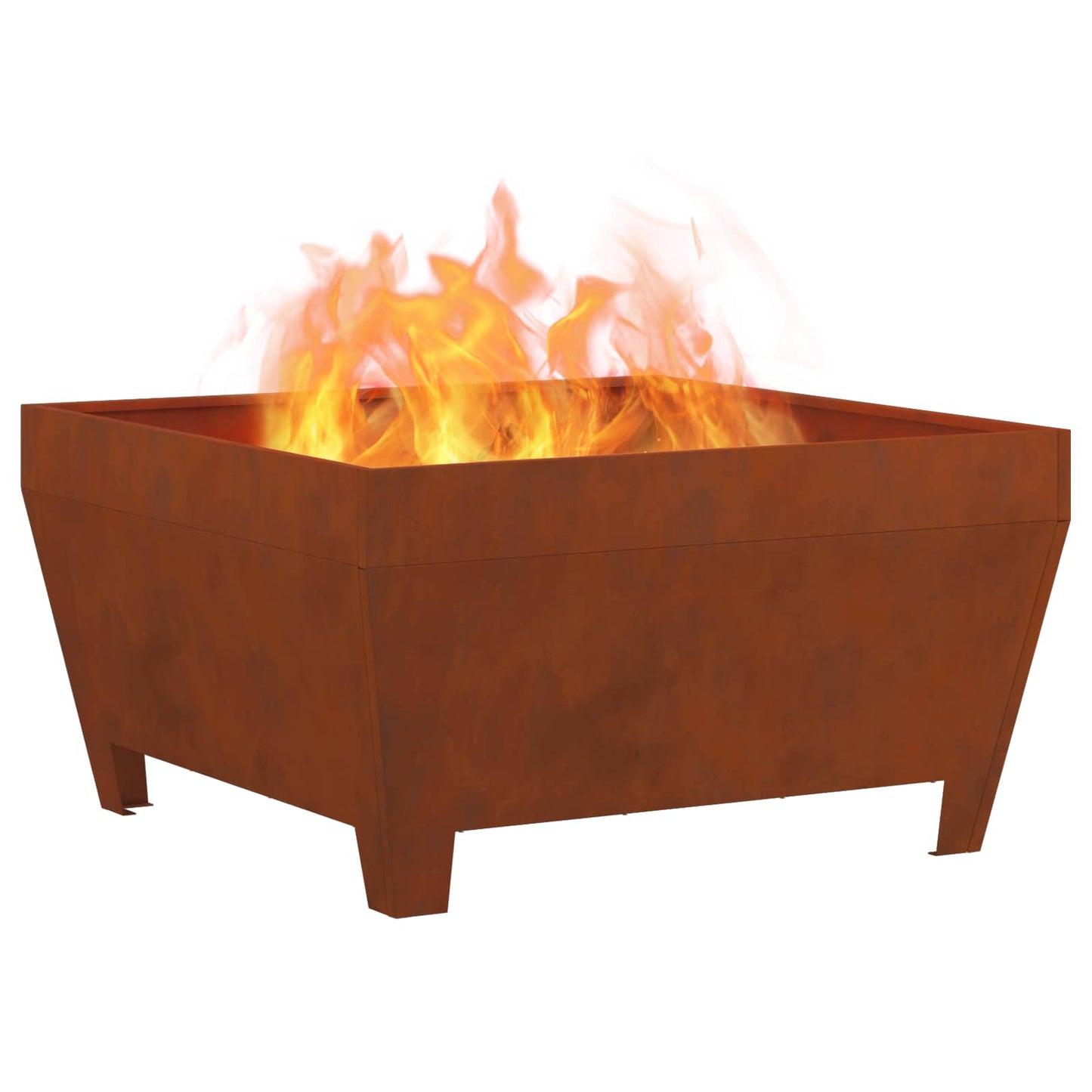 Vidaxl brasero marrón 80 x 80 x 43 cm acero corten