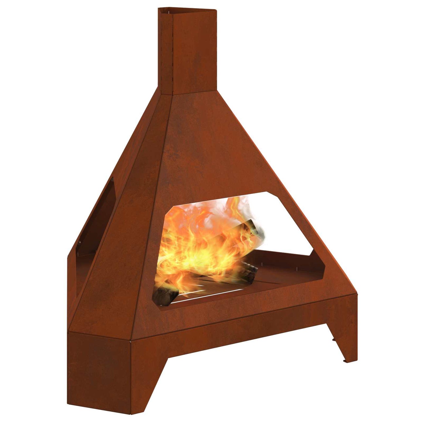 Braciere Vidaxl marrone 50 x 43 x 52 cm in acciaio corten
