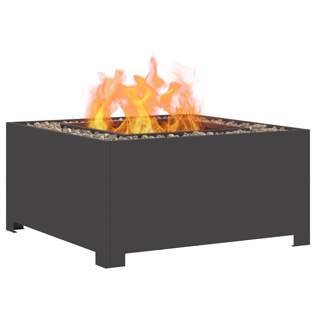 Braciere Vidaxl nero 80 x 80 x 40 cm in acciaio