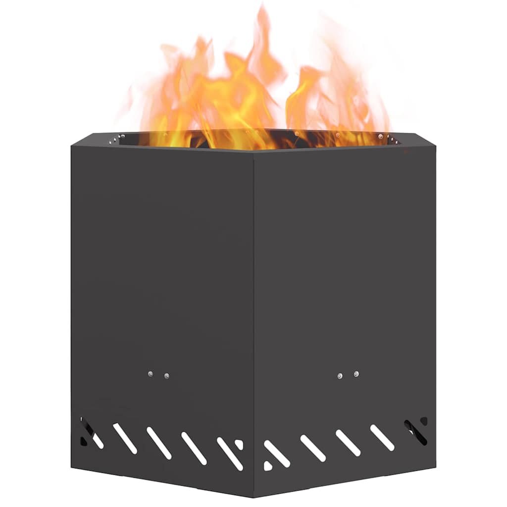 Vidaxl braciere senza fumo nero 58 x 58 x 51 cm in acciaio