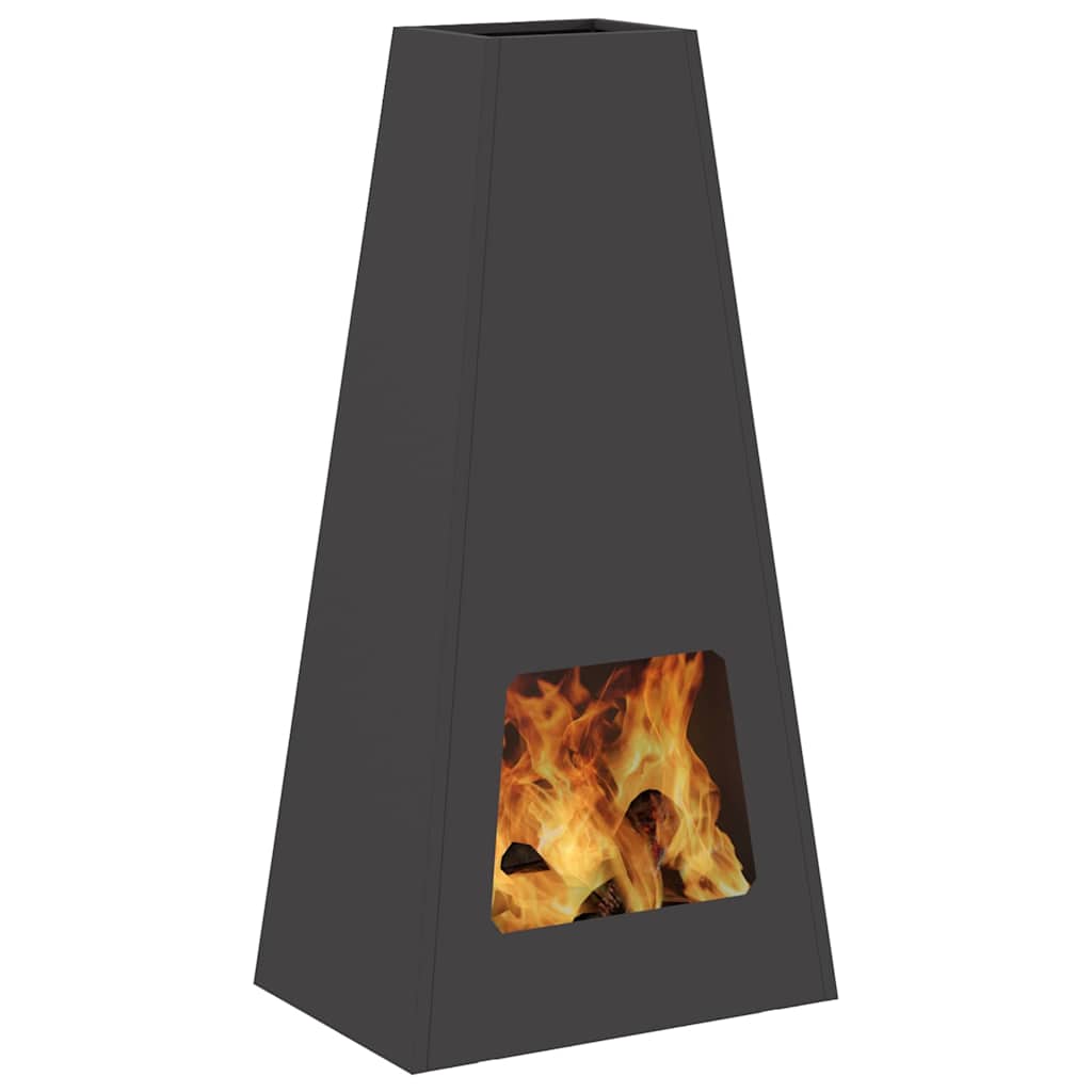 Braciere Vidaxl nero 50 x 35 x 100 cm in acciaio