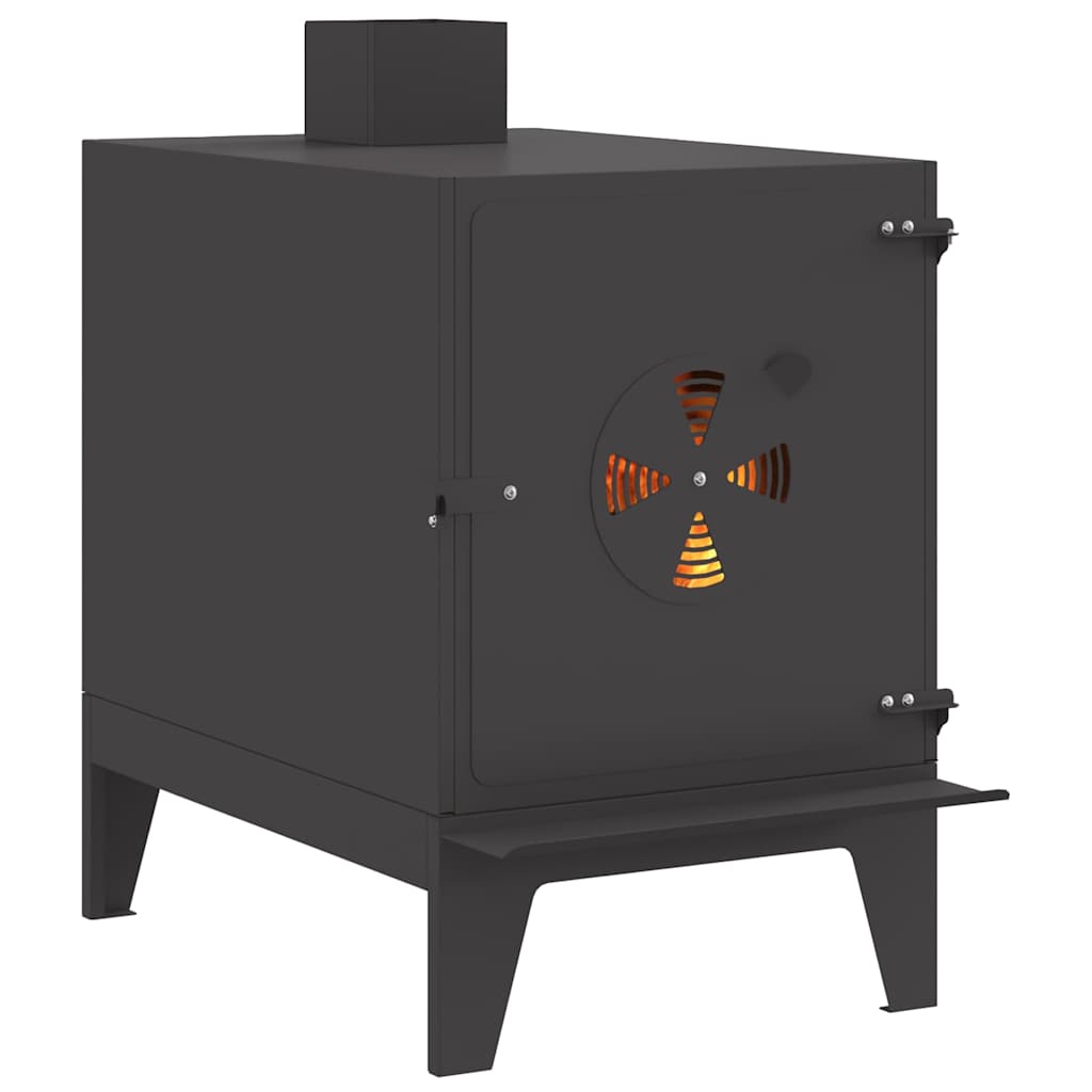 Estufa de camping VidaXL negra 35 x 50 x 60 cm acero laminado en frío