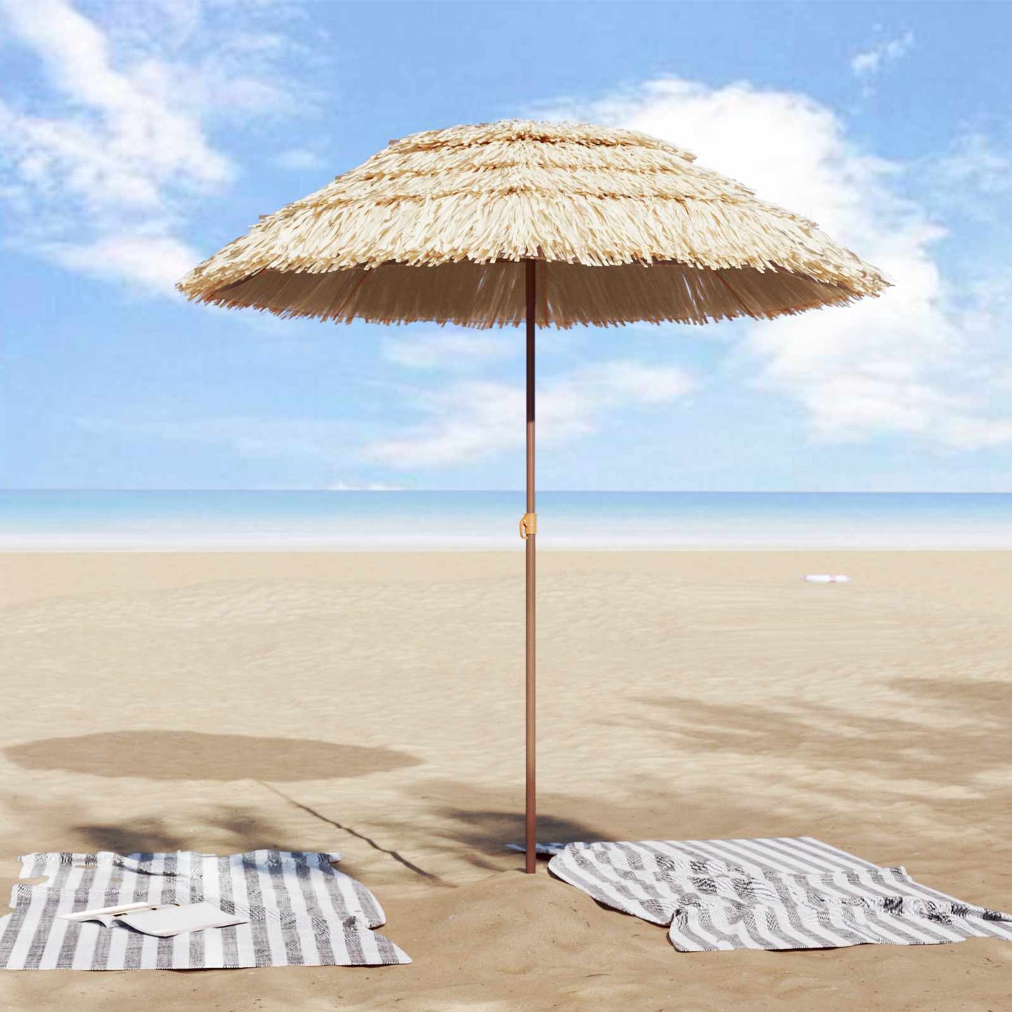 Ombrellone da spiaggia Vidaxx naturale 255 x 255 x 255 cm poliestere e acciaio