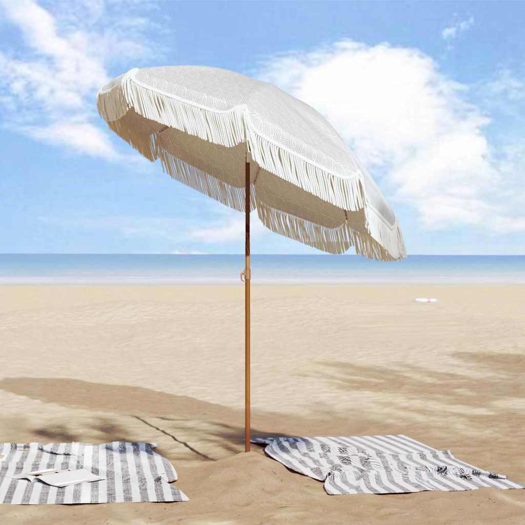 Ombrellone da spiaggia Vidaxl grigio e bianco 160 x 160 x 196 cm