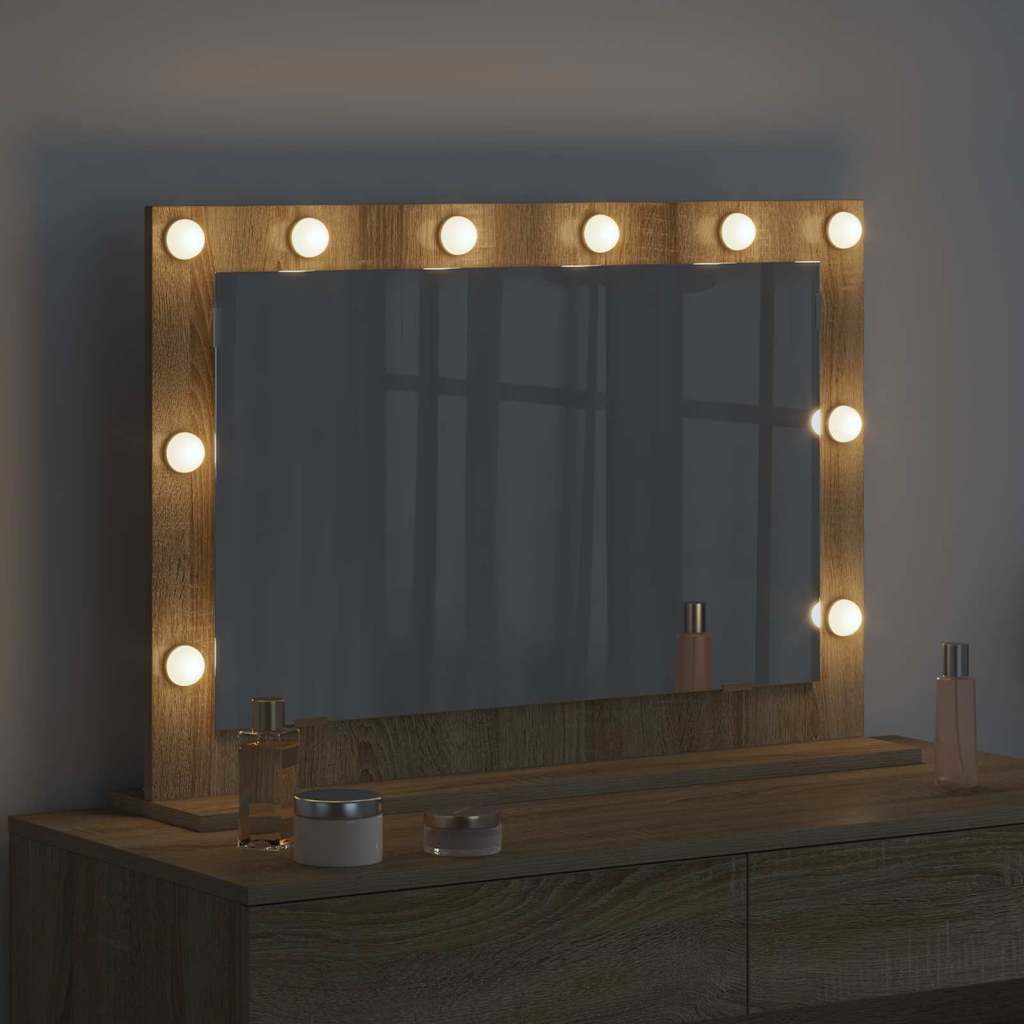 Vidaxx espejo de maquillaje rectangular roble sonoma 80 x 55 x 18 cm