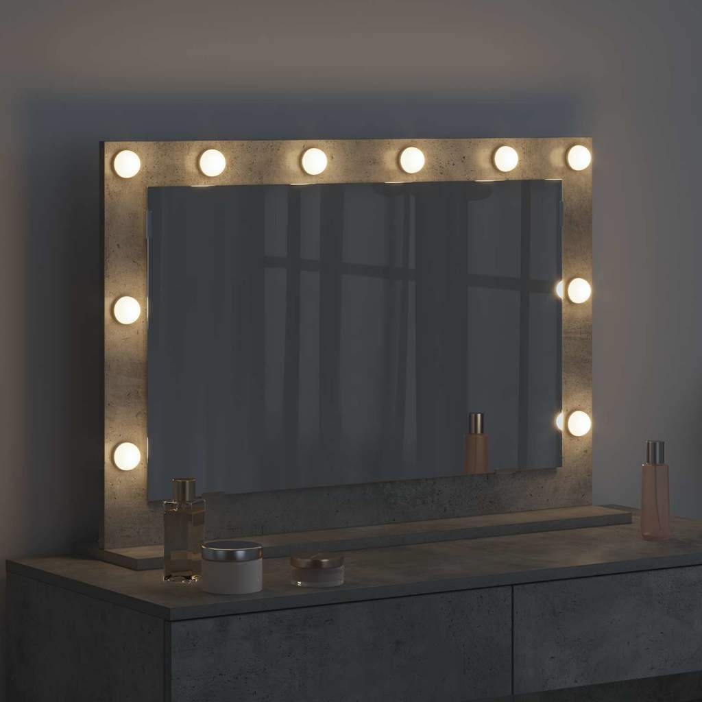Vidaxx espejo de maquillaje rectangular gris hormigón 80 x 55 x 18 cm