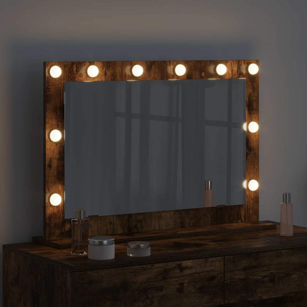 Vidaxx espejo de maquillaje rectangular roble ahumado 80 x 55 x 18 cm