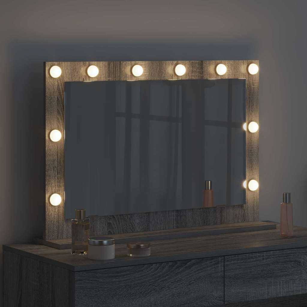 Vidaxx espejo de maquillaje rectangular gris sonoma 80 x 55 x 18 cm