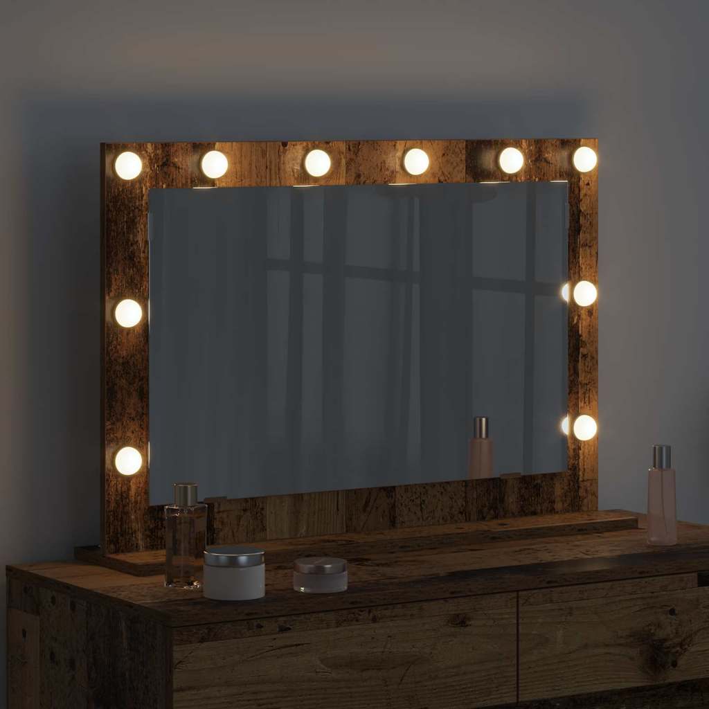 Vidaxx espejo de maquillaje rectangular con espejo madera vieja 80 x 55 x 18 cm
