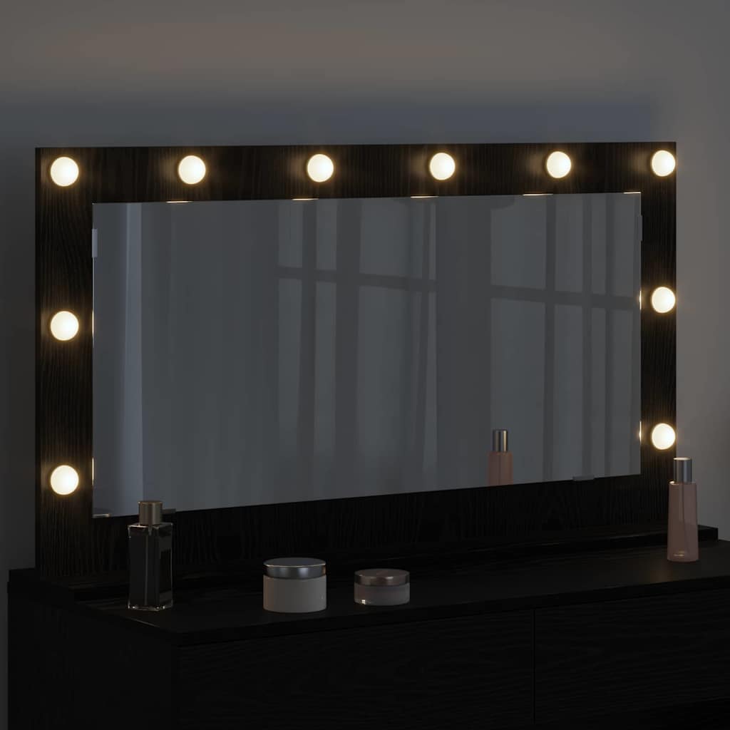 Specchio per il trucco Vidaxx rettangolare rovere nero 100 x 55 x 18 cm
