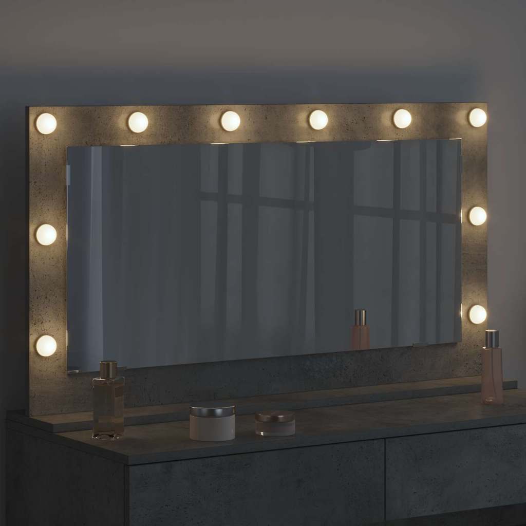 Vidaxx espejo de maquillaje rectangular gris hormigón 100 x 55 x 18 cm
