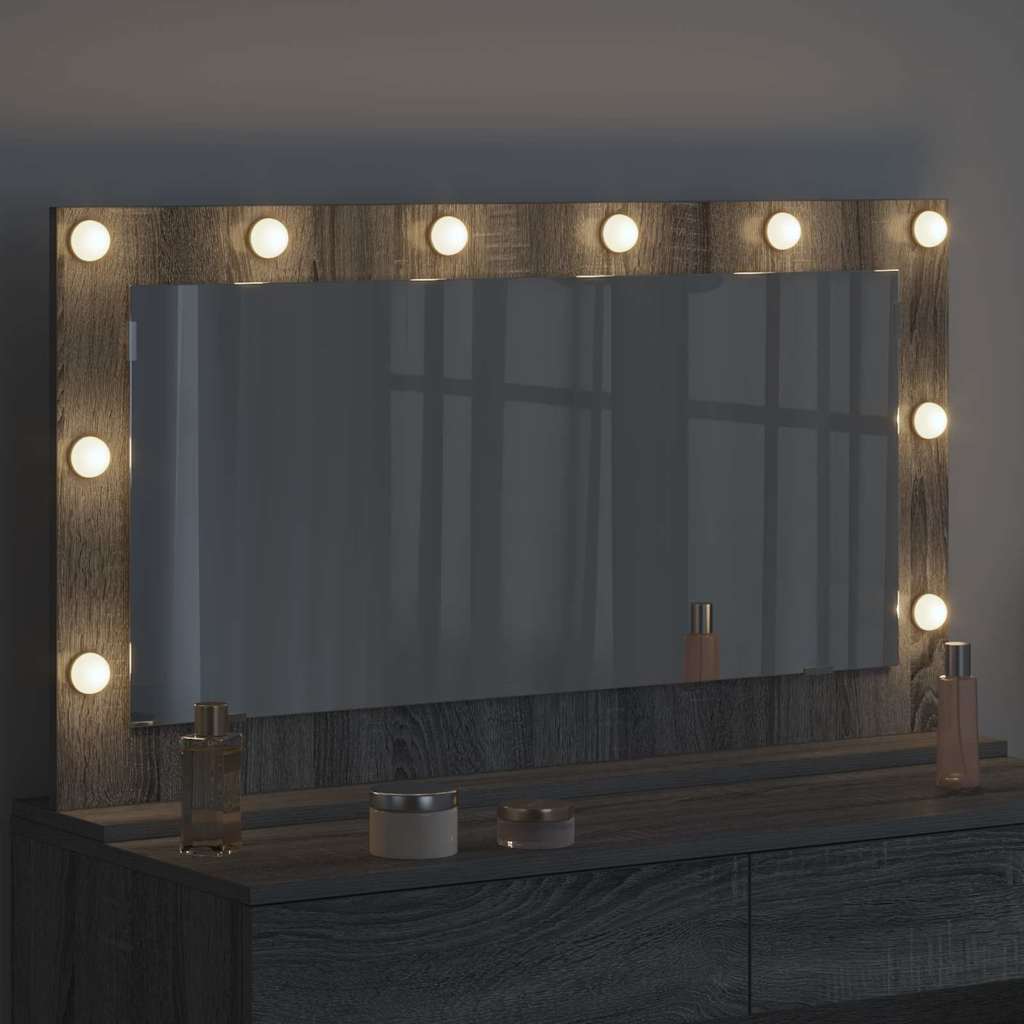Vidaxx espejo de maquillaje rectangular gris sonoma 100 x 55 x 18 cm
