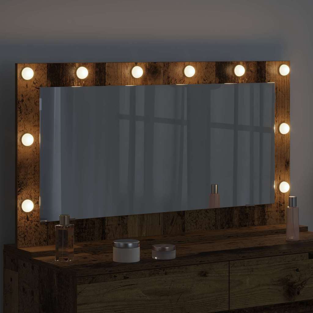 Vidaxx espejo de maquillaje rectangular madera vieja 100 x 55 x 18 cm