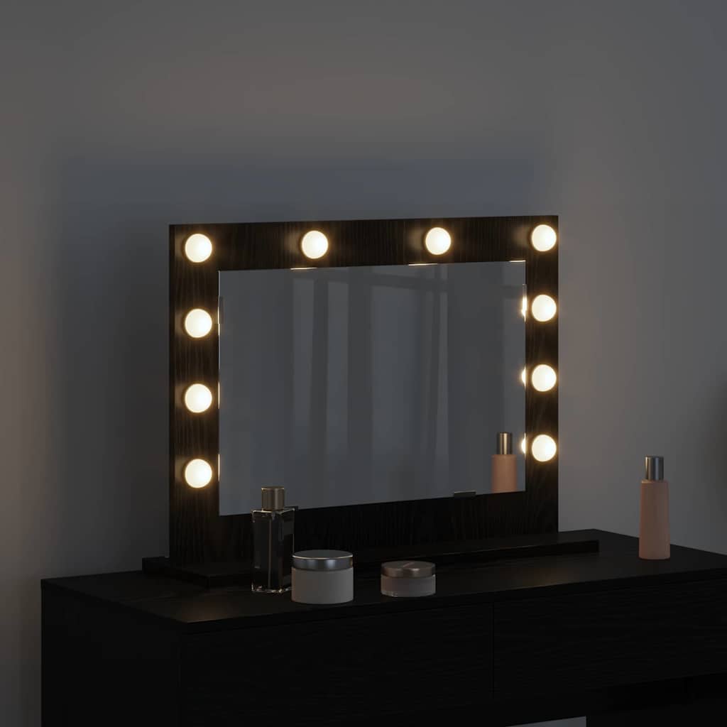Vidaxx espejo de maquillaje rectangular roble negro 60 x 45 x 18 cm