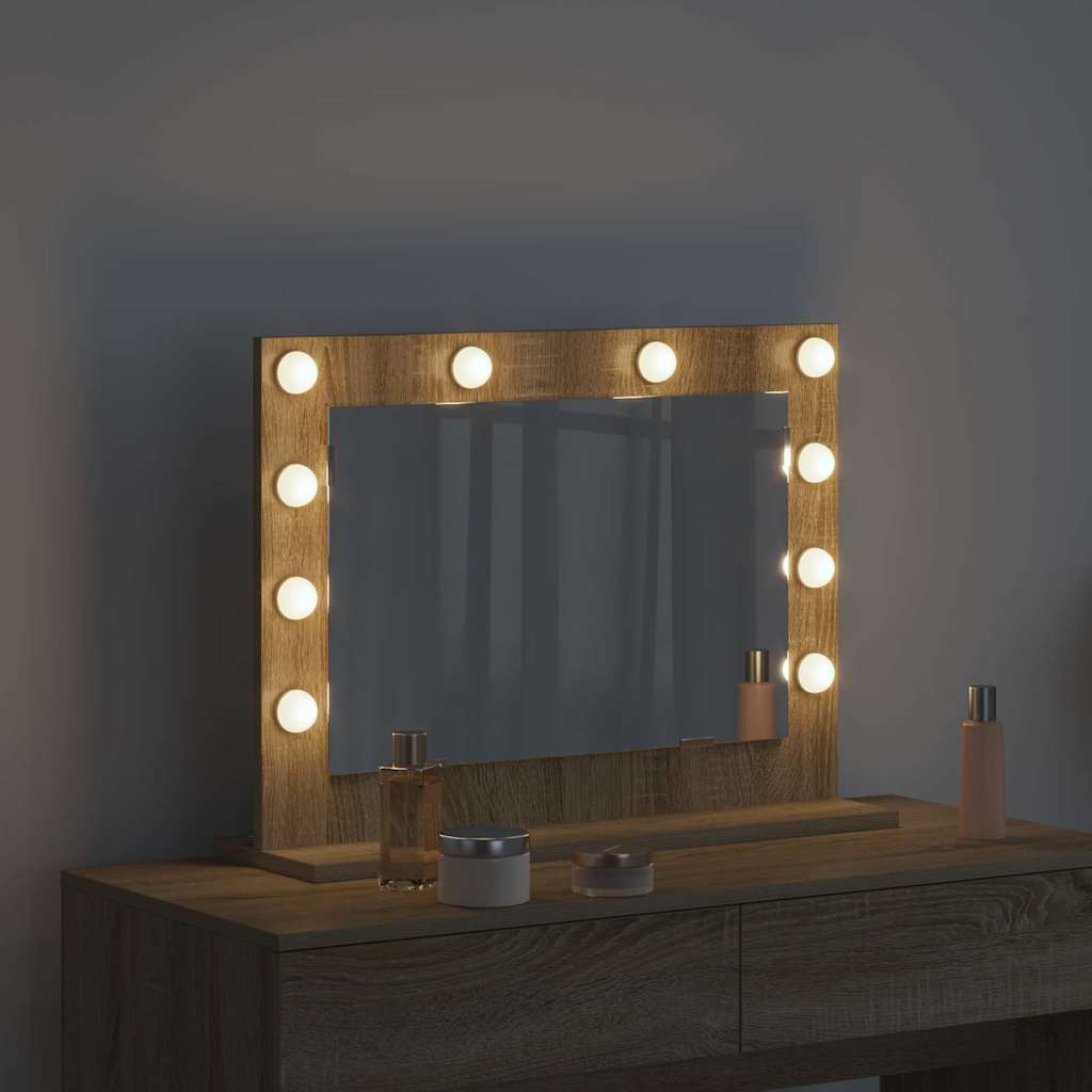 Vidaxx espejo de maquillaje rectangular roble sonoma 60 x 45 x 18 cm