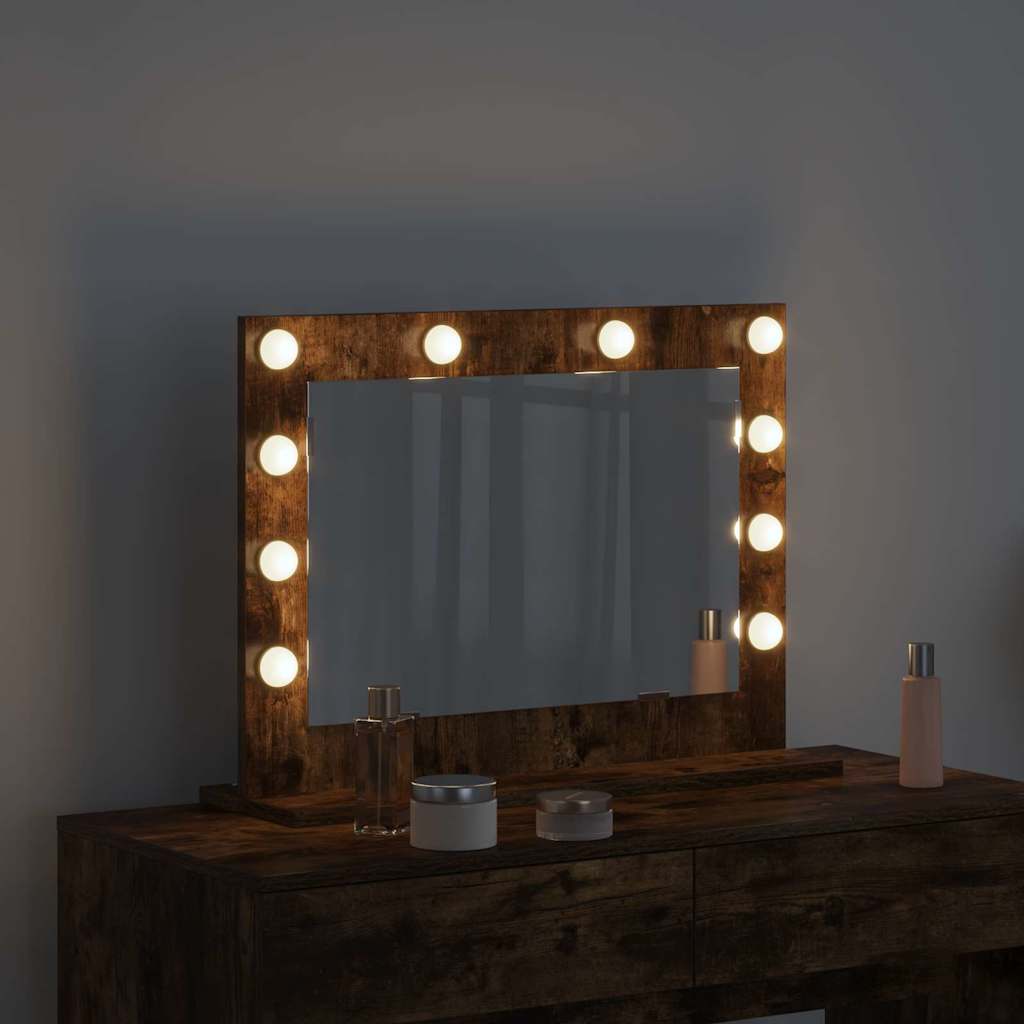 Vidaxx espejo de maquillaje rectangular roble ahumado 60 x 45 x 18 cm