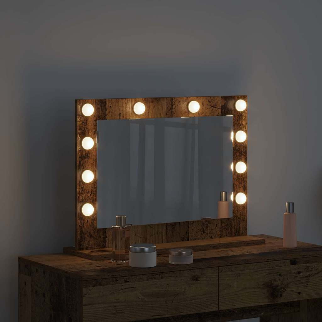 Vidaxx espejo de maquillaje rectangular con espejo madera vieja 60 x 45 x 18 cm