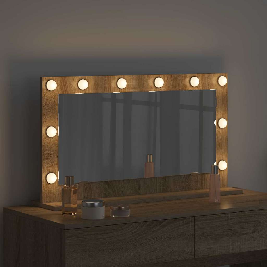 Vidaxx espejo de maquillaje rectangular roble sonoma 80 x 45 x 18 cm