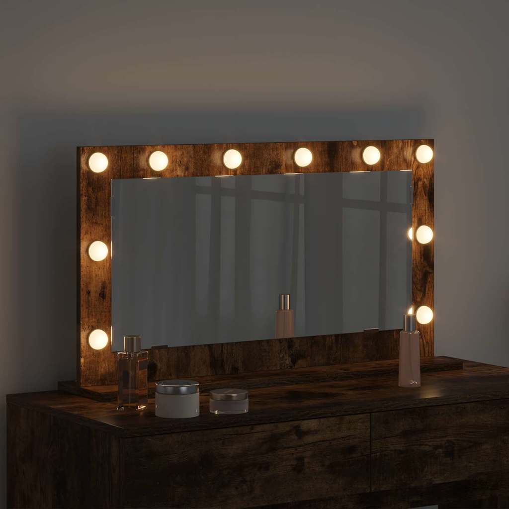 Vidaxx espejo de maquillaje rectangular roble ahumado 80 x 45 x 18 cm