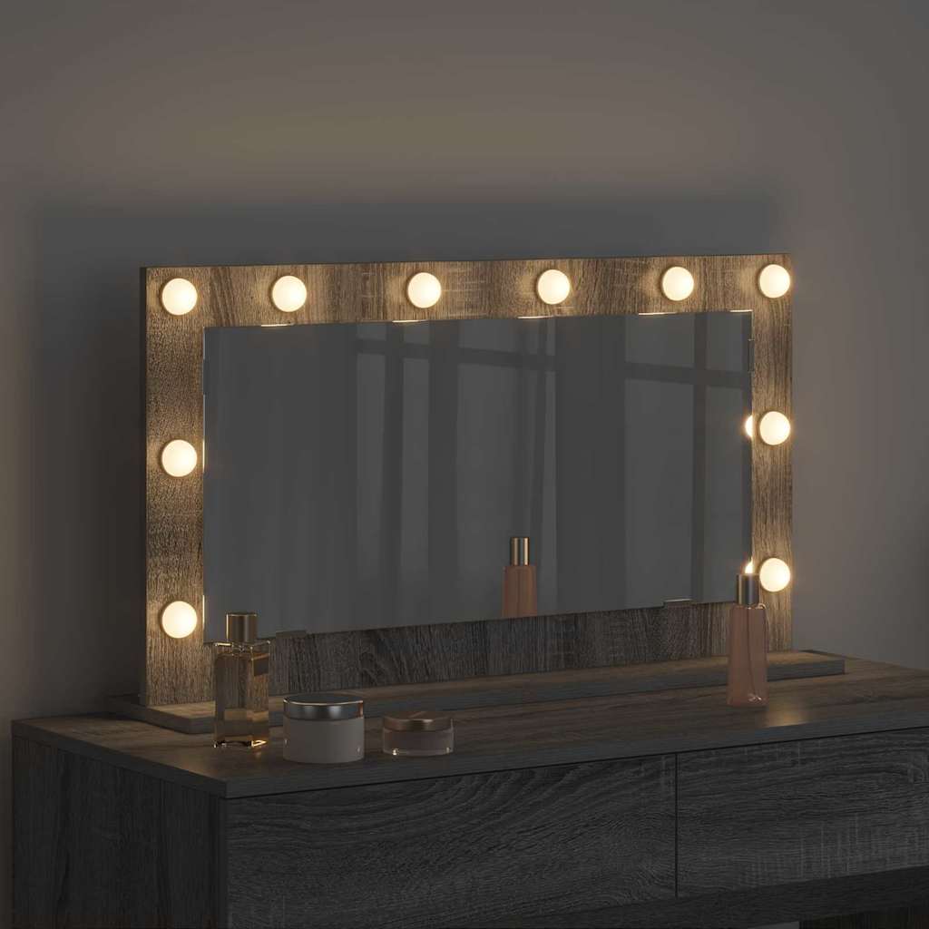 Vidaxx espejo de maquillaje rectangular gris sonoma 80 x 45 x 18 cm